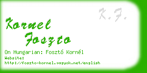 kornel foszto business card